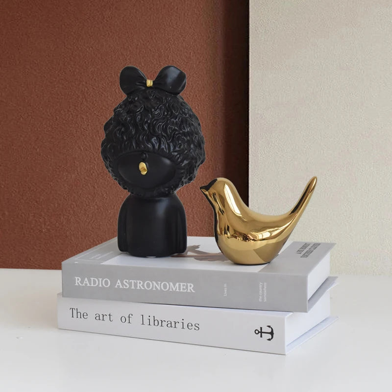 Gold Ceramic Bird Figurines Home Decoration Accessories Golden Bird Figures Fashion Wedding Ornaments Room Decor