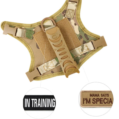Tactical Cat Harness Leash for Walking Escape Proof Adjustable Kitten K9 Vest with Patch for Military Service Small Dog Training