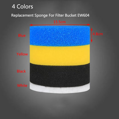 Biochemical Aquarium Cotton Sponge For Filter Bucket 602/603 Fish Tank Filtration Foam Blue Spongs Aquarium Accessories 3Pcs
