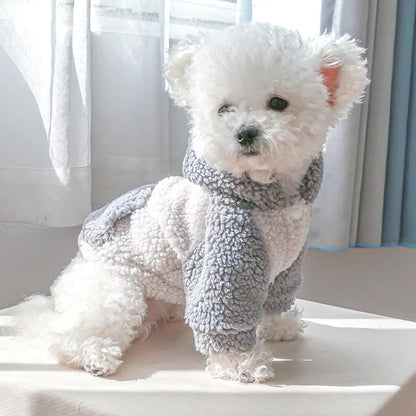 Thicken Warm Sherpa Fleece Dog Coat Winter Dog Clothes for Small Medium Dogs, Puppy Hooded Sweater Yorkie Chihuahua Pet Apparel
