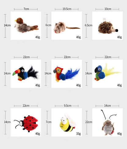 Sound Bird Toy Cat Feather Toys Cat Feather Toys Interactive Cat Toy With Sounds Sound toys cricket, bird, hedgehog, mouse