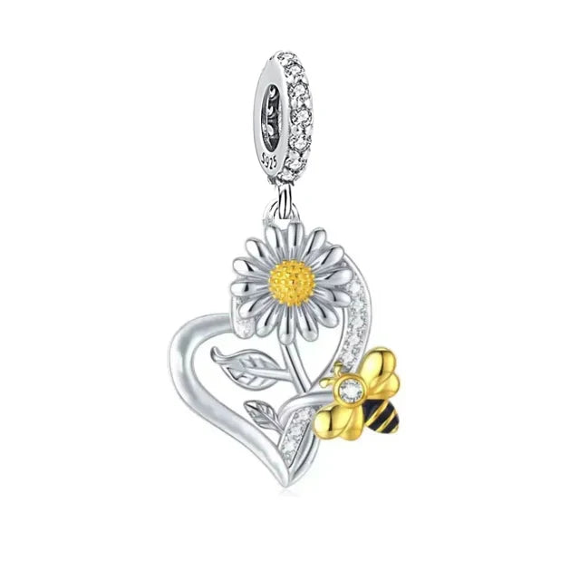 New 925 Sterling Silvering Butterfly Bees Bird Charm of ley 925 Chain Beaded Fit Original Pandora Bracelet DIY Ladies Jewelry