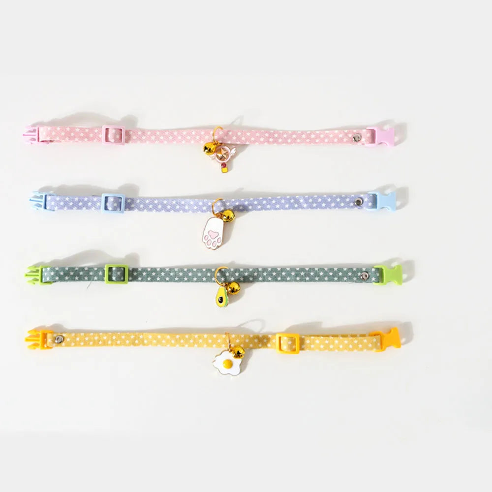 Pet Supplies Accessories for Cats Adjustable Cat Necklace for Kitten Puppy Small Dog Cat Breakaway Bell Collar with Cute Pendant