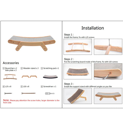 Cat Scratcher Wooden Frame Detachable Scrapers Bed 3 In 1 Cat Scratch Board Toys Training Grinding Claw for Cats Lounge Bed