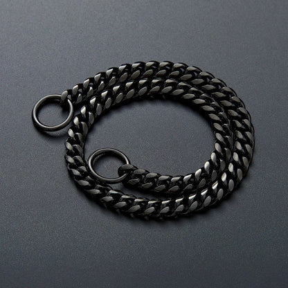 Gold Chain Dog Collar 10mm Fashion Dog Cuban Link Pet Gold Necklace Metal Puppy Jewelry Bulldog P Chain Pet Training Slip Collar