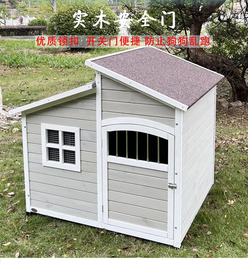 Dog House Outdoor Large Dog Kennel Wooden VillaHouse Cat Nest Rainproof Waterproof Sunscreen Outdoor Pet Cage