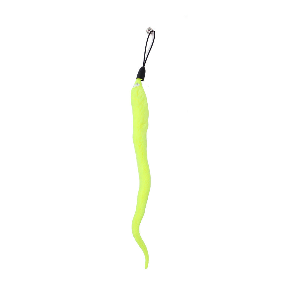 Funny Cat Stick Toy Furry Feather with Bell Cat Stick Toy Kitten Playing Pet Accessories Worm on A String Cat Toys Interactive