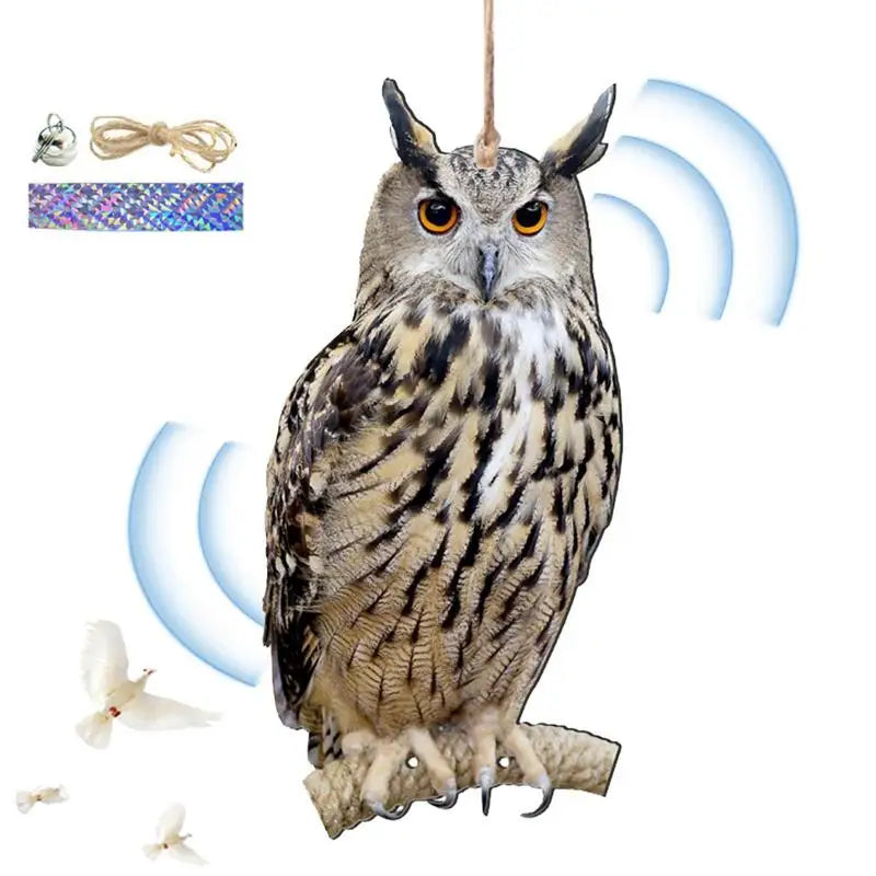 Farm Protector Bird Scarer Owl Scarecrow Scarer Pendant Garden Protector Pendant Waterproof With Bell Fake Bird Scarecrow Bird