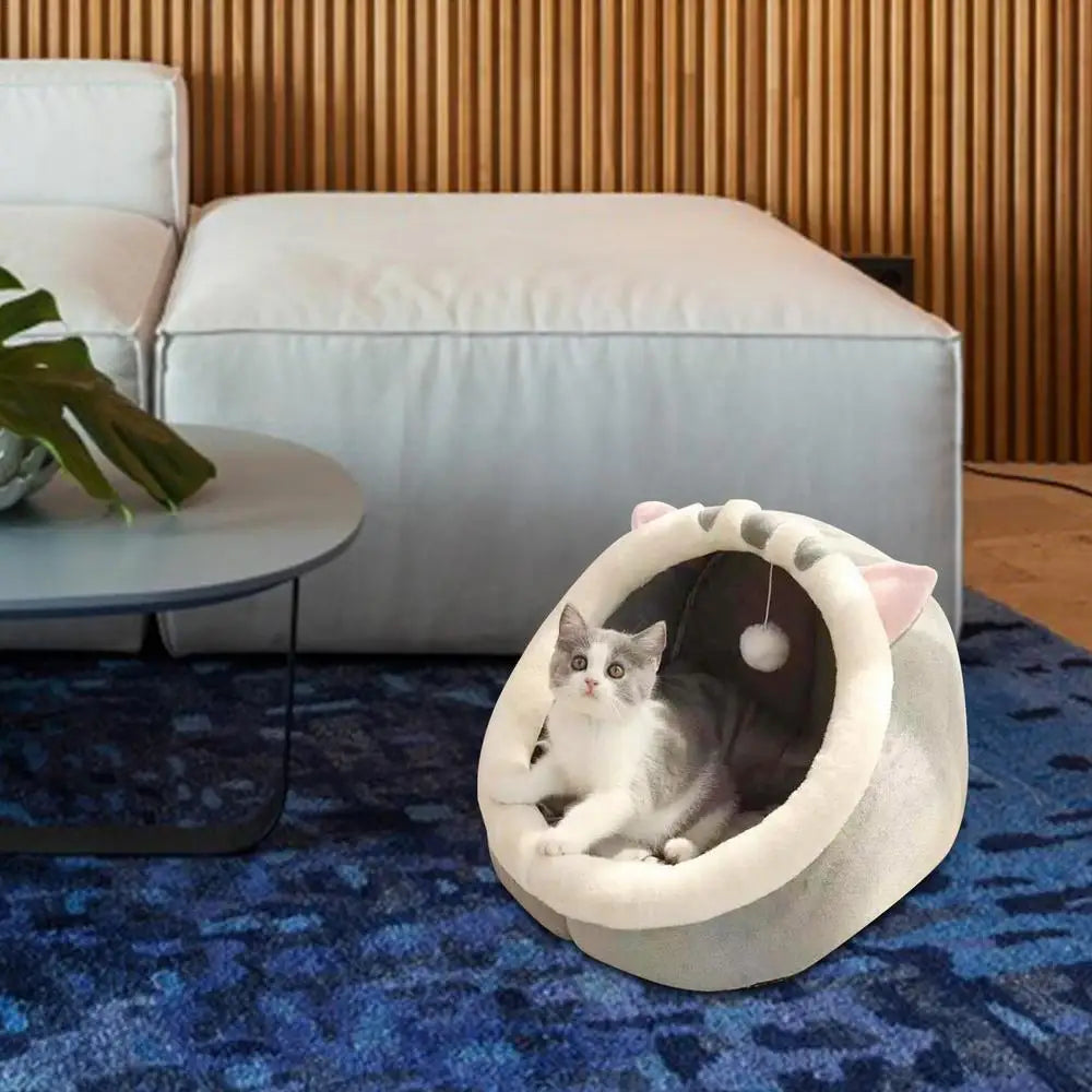 Cat Bed Warm Pet House Kitten Cave Cushion Cat House Round Cat Cushion Cat House 2 In 1 Warm Cats Basket Pet Sleep Bag