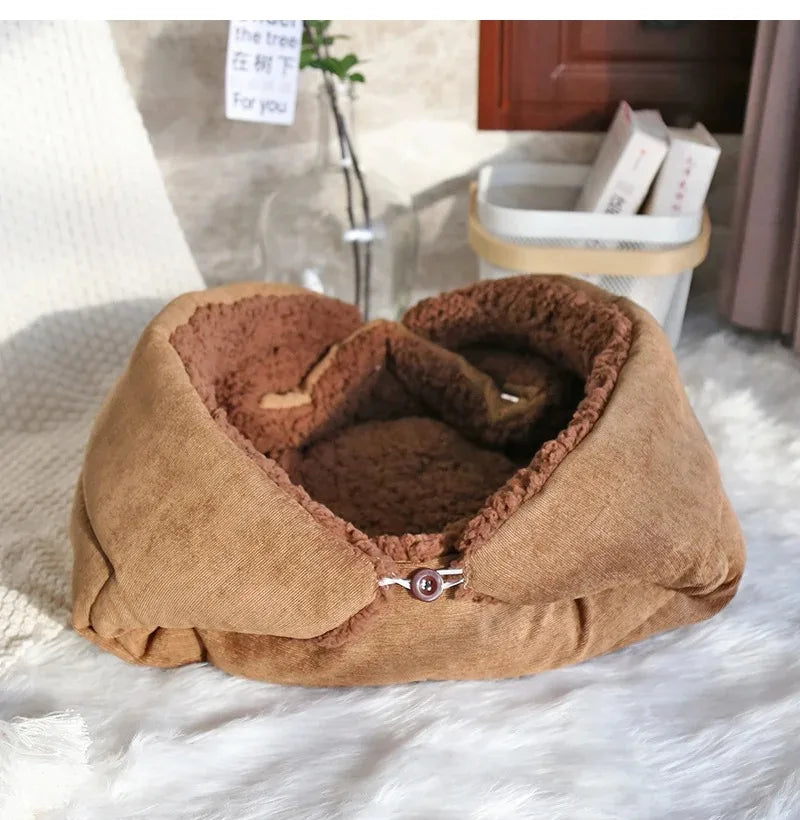 Cats Beds for Winter Warm Accessories Kitten Houses Dog Bed Basket Mat Things Cushions House Puppy Goods Pet Supplies