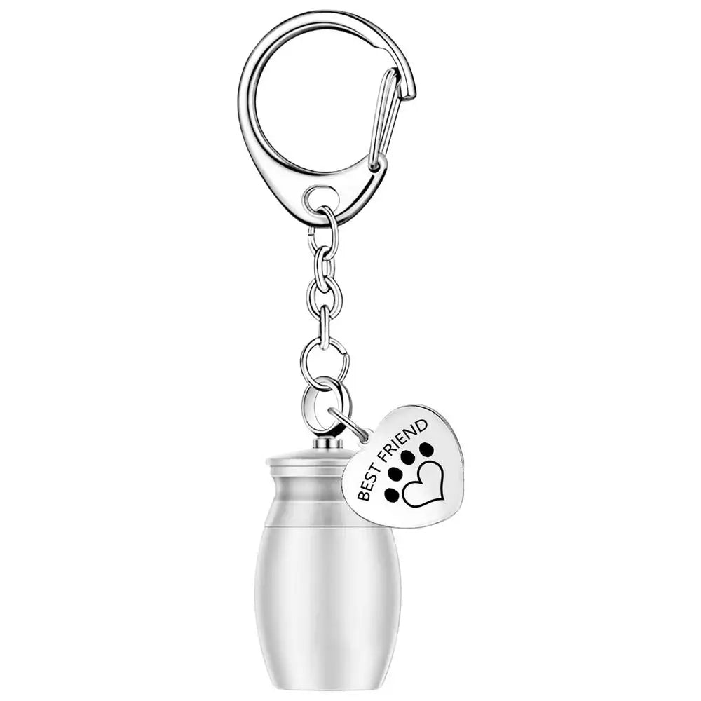 Pets Urn Keychain Paw Print Keyring Cremation Ashes Pendant Cat Cremation Jewelry Pendant Dog Paw Print Keepsake for Cats Dogs