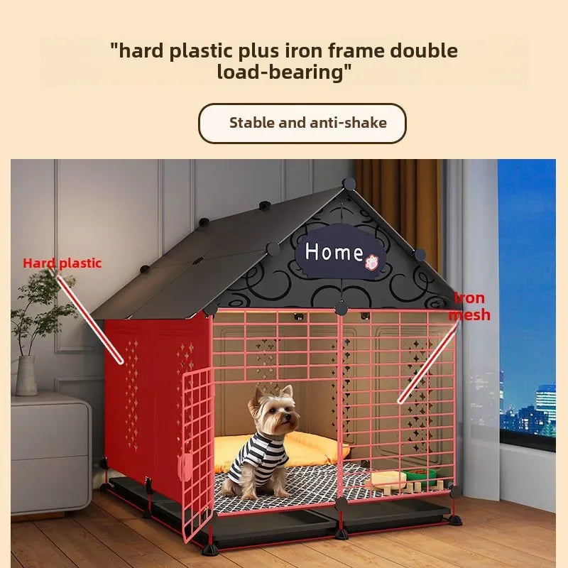 Dog cage Small and medium-sized dog Teddy Bigbear Indoor dedicated one room one bathroom kennel with toilet integrated pet cage