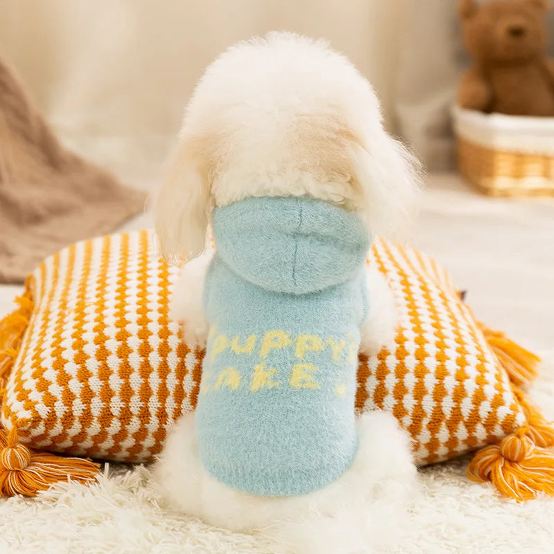 Cute Pet Dog Sweater Winter Dog Warm Clothes Palid Puppy Coat Chihuahua Bichon Yorkie Clothing Sweaters and Hat Set Dog Costume