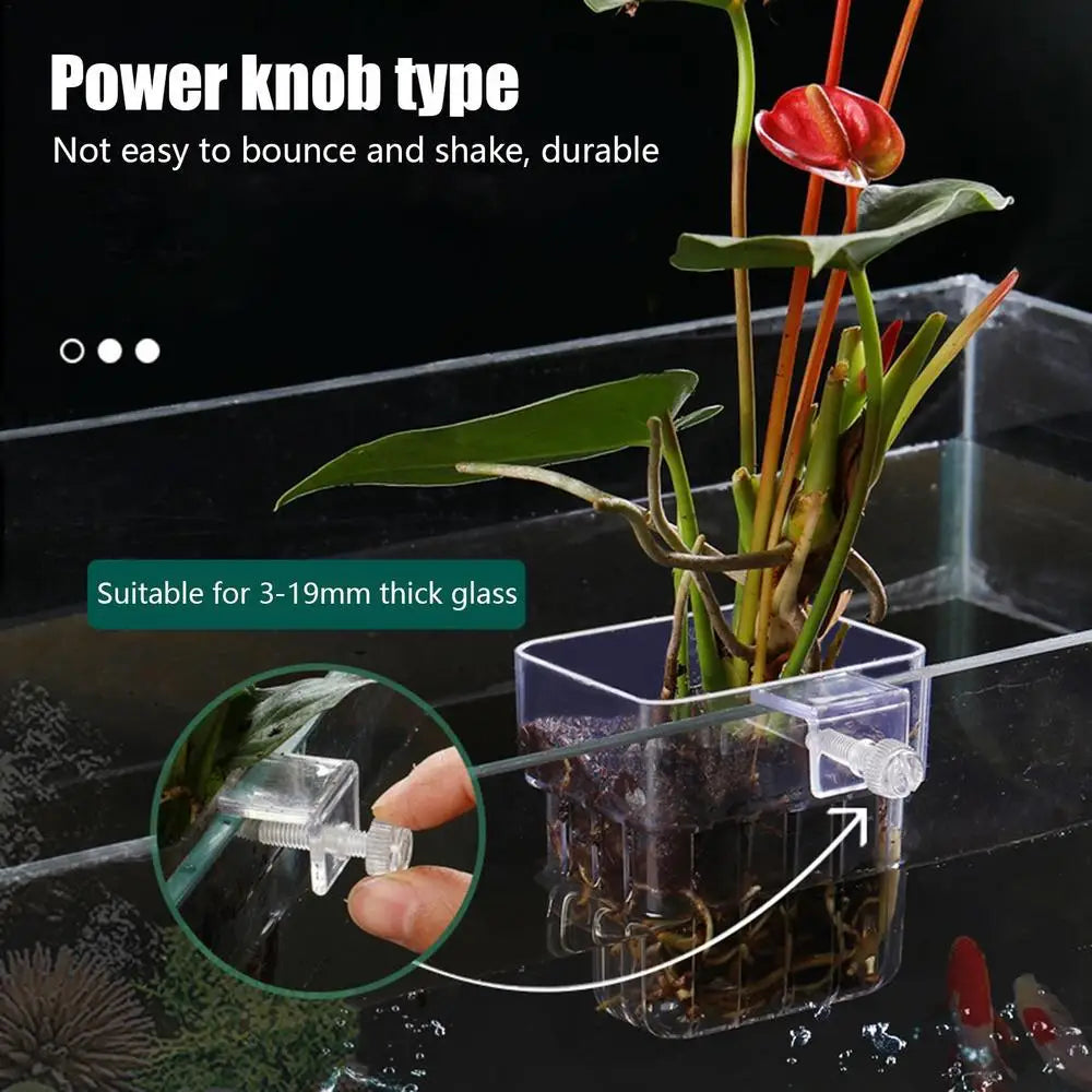Aquarium Plant Holder with Hook, Fish Tank Plant Cup, Aquatic Plant Cup, Aquarium Decorations, Pot for Plants