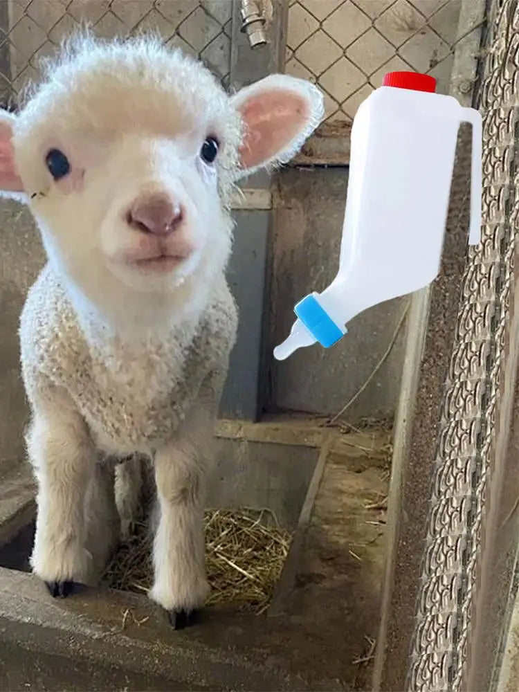 Baby Goat Bottle Lamb Bottle Animal feeding supplies Hangable Milk Feeder Veterinary hanging milk bottle with Clear Scale