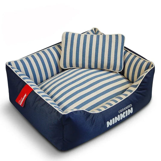 Wholesale Pet Nest Bite Resistant Yarn Canvas Kennel Dog Bed, Teddy Square Dog Bed All Seasons Cat Nest