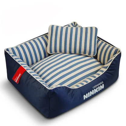 Wholesale Pet Nest Bite Resistant Yarn Canvas Kennel Dog Bed, Teddy Square Dog Bed All Seasons Cat Nest