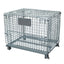 Heavy Duty Foldable Warehouse Iron Wire Cage Mesh Collapsible Container Pallet Cage Metal Collapsible Shipping Cage with Wheels