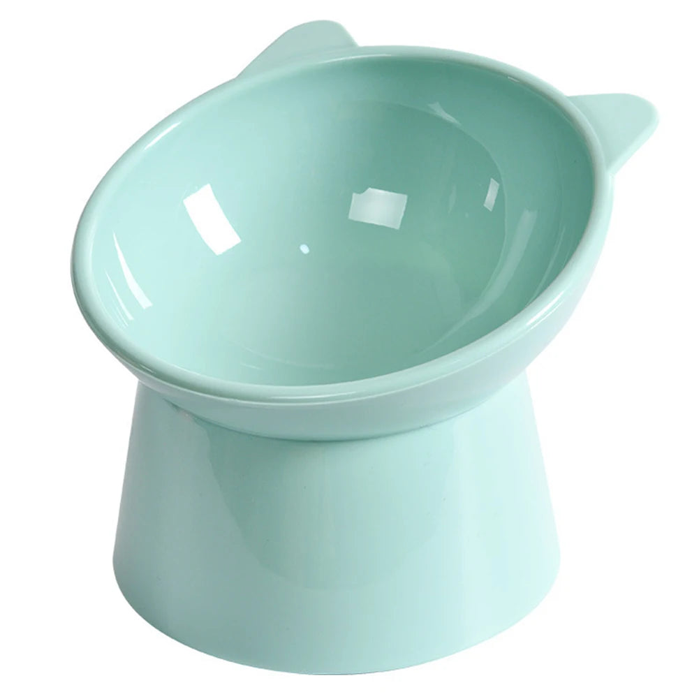 Pet Cat Dog Bowl High Foot Dog Bowl Neck Protector Cat Pet Food Water Bowl Anti-Overturning Binaural Washable Pet Feeding Bowl