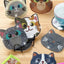 10pcs Diamond Painting Coasters Set, DIY Cartoon Cat Pattern Round Coasters 10x10cm/3.93x3.93in