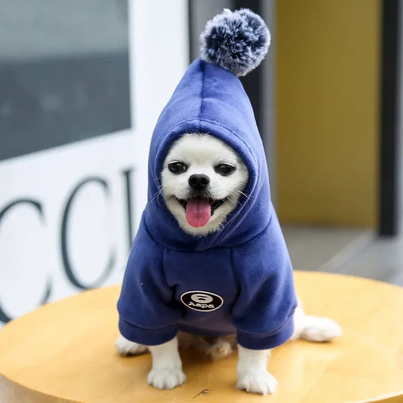 Pet Dog Cat  Clothes Fleece Hooded Hairball Coat Jacket Winter Kitty Small Medium Dogs Cats Cool Pajamas Chihuahua