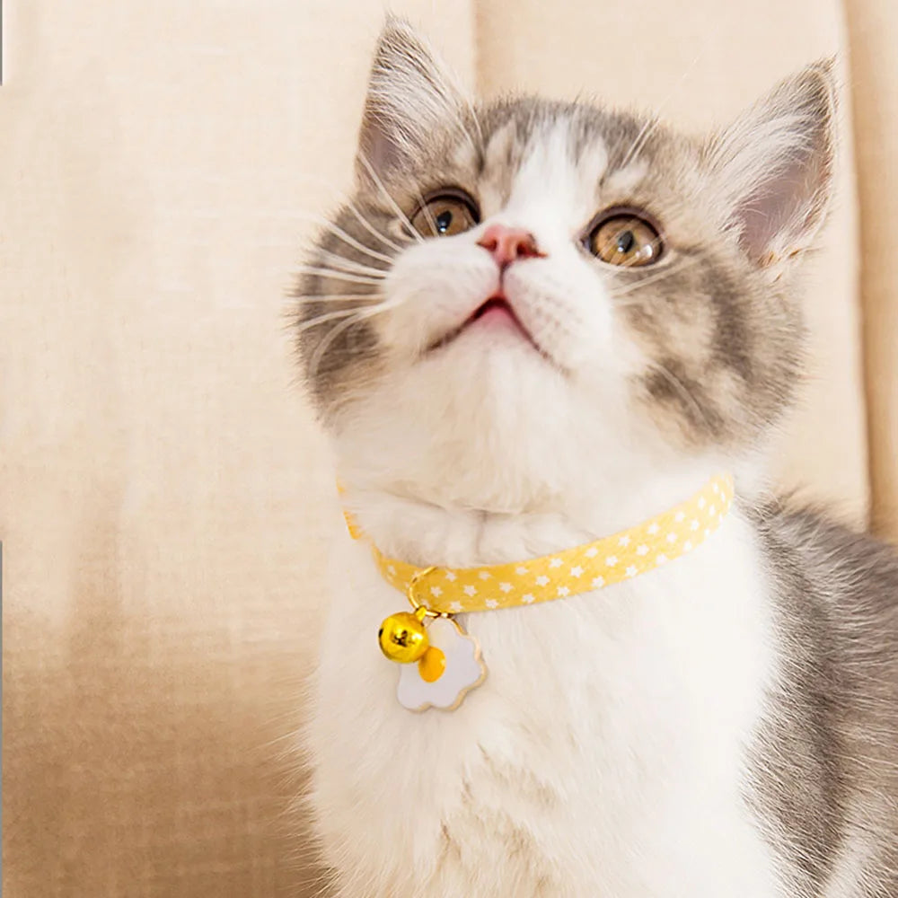 Pet Supplies Accessories for Cats Adjustable Cat Necklace for Kitten Puppy Small Dog Cat Breakaway Bell Collar with Cute Pendant