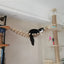 Wall Mounted Cat Climbing Wooden Shelves Cat Hanging Bed or Hammock with Sisal Ladder and Scratching Post for Kitten Playing