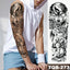 Large Full Arm Sleeve Tribal Totem Waterproof Temporary Tattoo Sticker Skull Totem Bird Wolf Tiger Fake Tatoo Body Art Men Women