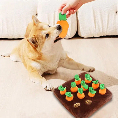 Squeaky Dog Toy Interactive Enrichment Dog Game 12 Carrots Snuffle Mat Carrot Farm Vegetable Squeaky Toy Pet Supplies Puzzle