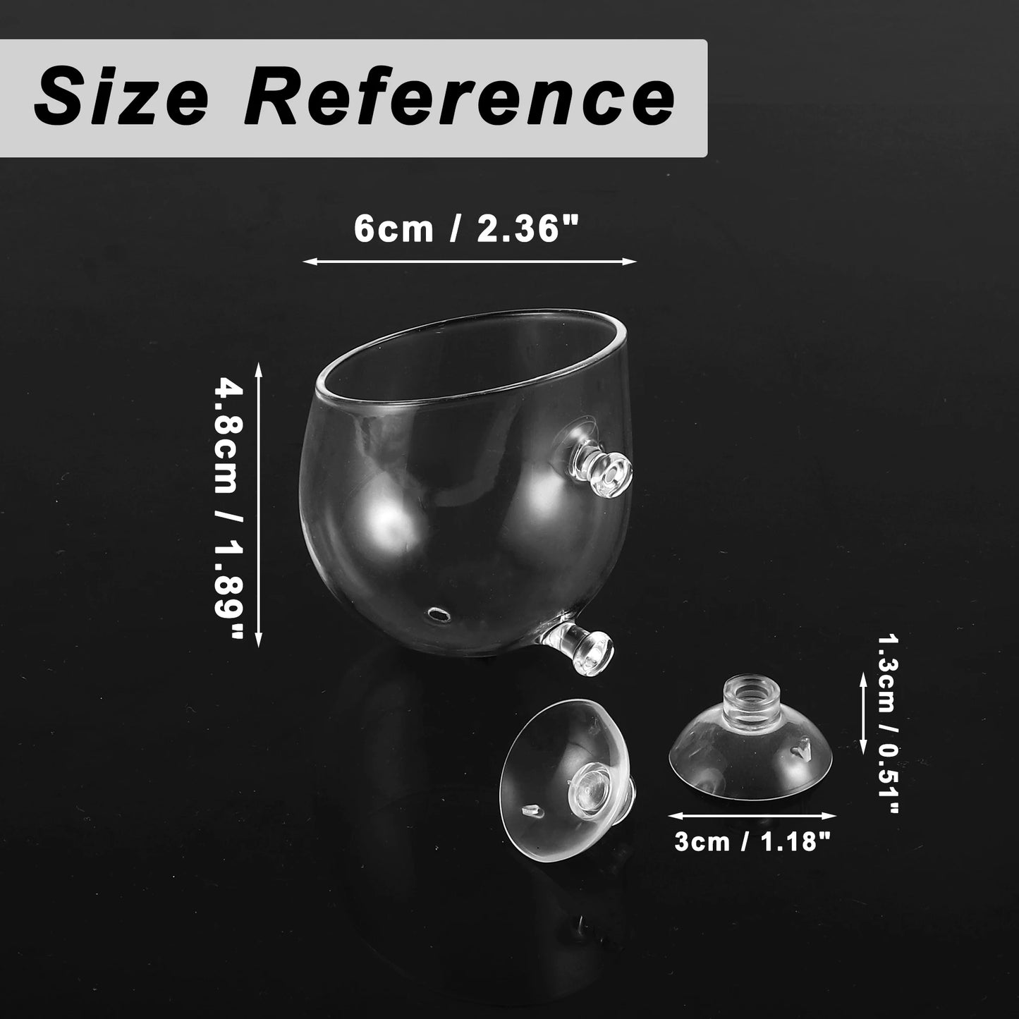 UXCELL Aquarium Glass Fish Tank Planter with Suction Cups Aquarium Plants Cup Aquatic Plant Pots Fish Tank Accessories