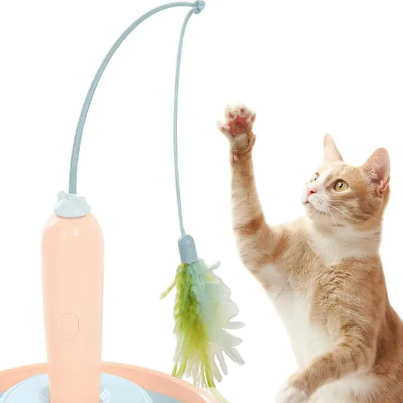 Electric Cat Toy Funny Cat Toys Cat Feather Teaser Multifunctional Indoor Cat Interactive Toy Reusable Electric Kitten Playing