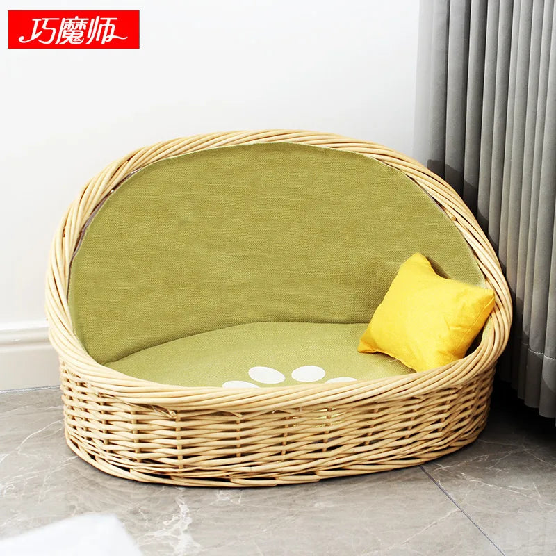 Bold rattan kennel universal in all seasons, winter warm   dog house