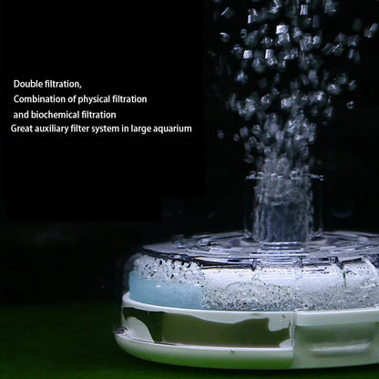 Round Aquarium Fish Tank Filter Transparent Biochemical Sponge Filter Aquarium Water biological Filter Submersible Water Pump