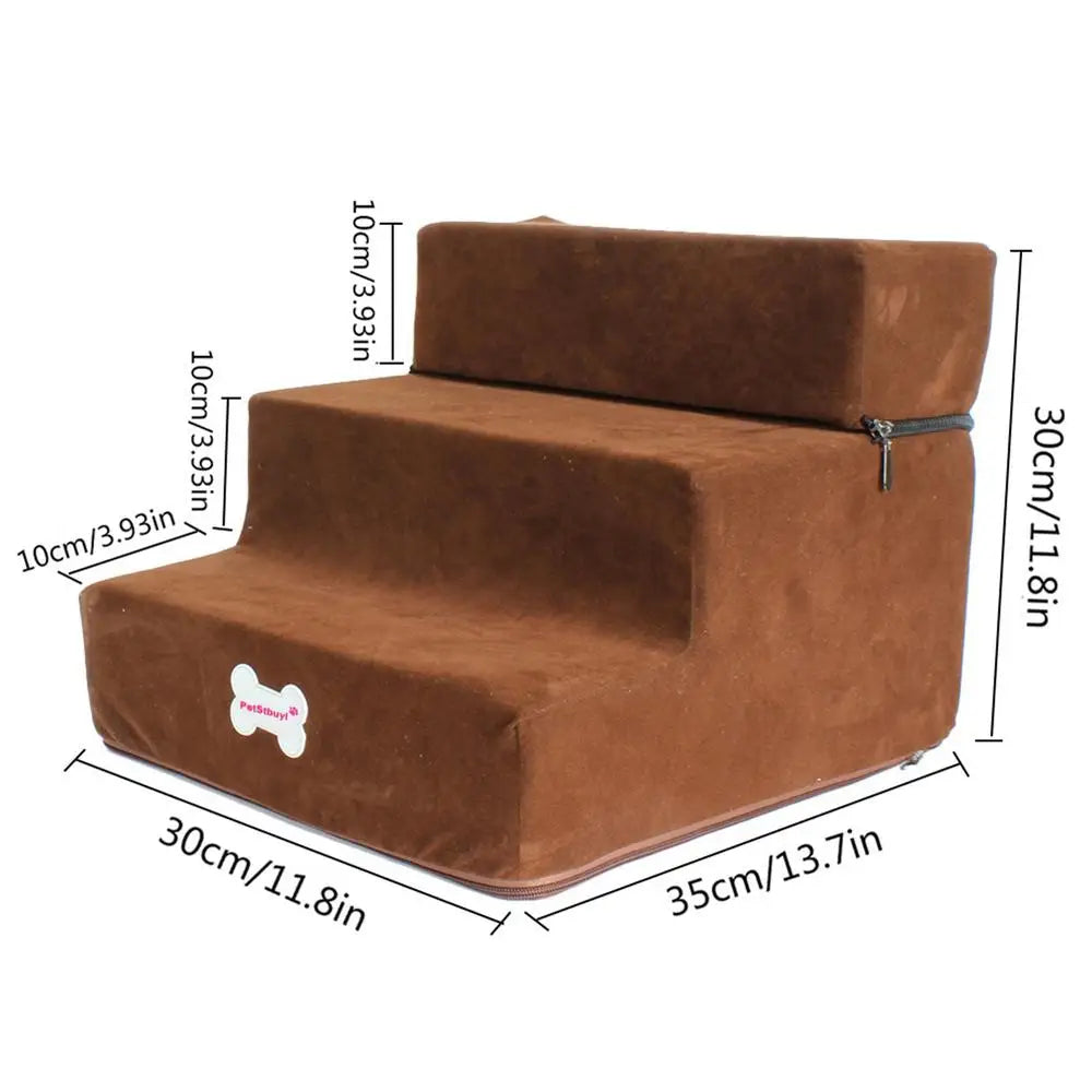 Pet Stairs 3 Steps Stairs for Small Dog Cat Pet Anti-slip Removable Dogs Bed Stairs Extra Wide Non-Slip Steps Pet Supplies