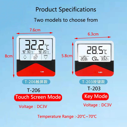 External Aquarium LCD Digital Fish Tank Thermometer Touch Screen Temperature Meter Temperature Control For Fish Tank Accurate