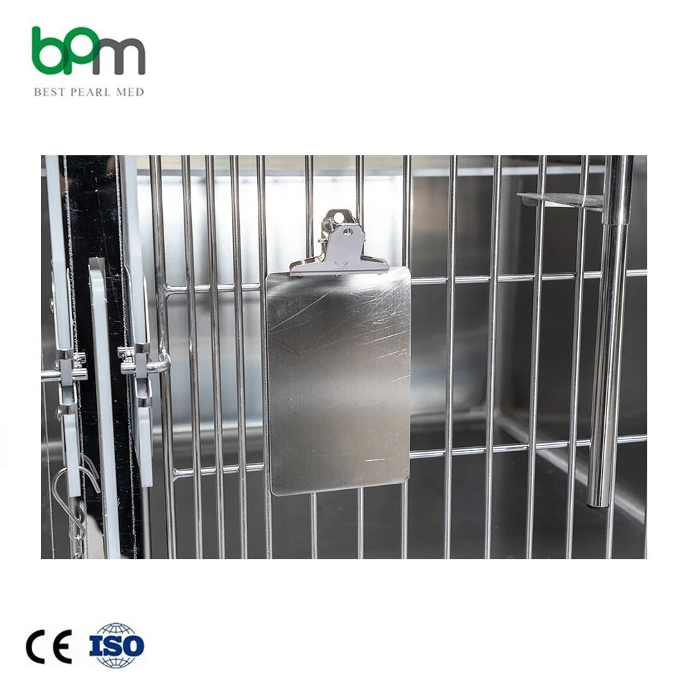 BPM-KC4V Animal Cages with Wheels Movable Dog Cat Used ICU Stainless Steel Veterinary Cage