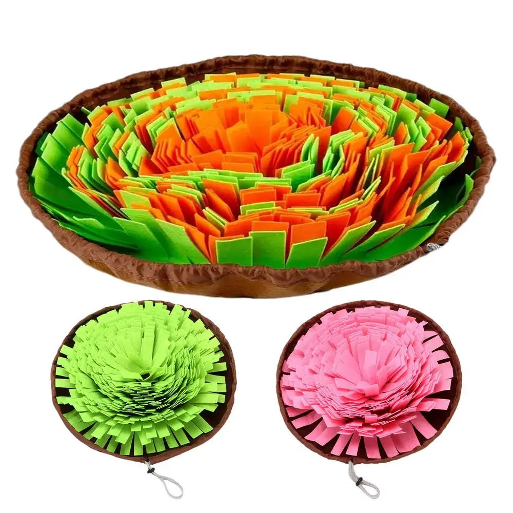 Pet Dog Sniffing Mat Anti-Slip Pet Foraging Mat Interactive Sniff Mat Flower-Shaped Feeding Puzzle Toy Sniffing Interactive