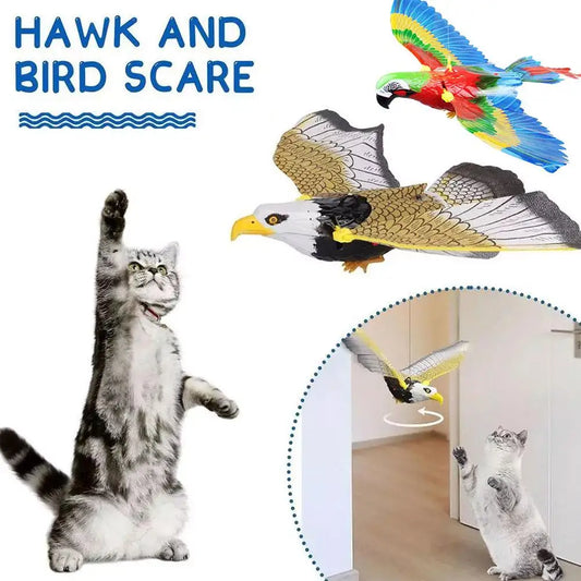 Interactive Cat Toy Can Fly And Call Electric Eagle Simulation Simulation Chirps Birds Interactive Slaps Cat Bird Light Toy V7C2