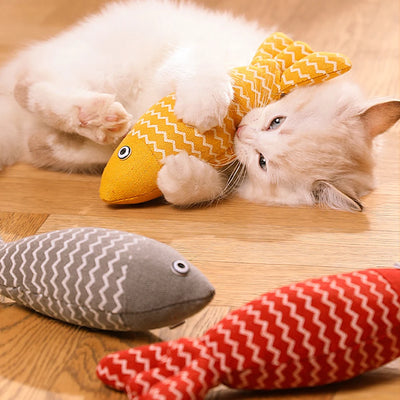 1PC Fun Cat Sackcloth Fish Toy High With Catnip Fish Pet Cat Gnawing Inside The Toy Room
