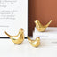 Gold Ceramic Bird Figurines Home Decoration Accessories Golden Bird Figures Fashion Wedding Ornaments Room Decor
