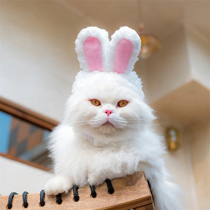 Plush Rabbit Ears Pet Dog Accessories Cosplay Cat Hat Winter Lovely New Year Christmas Puppy Headgear Soft Velvet Pet Supplies