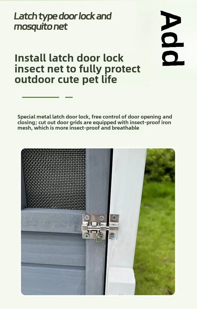 Cat Villa Wooden Kennel Outdoor Rainproof Dog House Cold Proof Dog Shed Courtyard Dog Outdoor House Cage