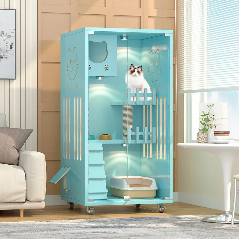 Factory Luxury Wooden Pet Cage Customized Wood Guangdong Pet houses Cats Solid Sustainable Window Beds for Cats 3 Pcs Cat houses