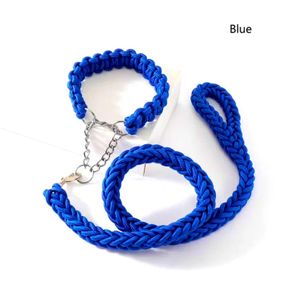 130cm Super Strong Coarse Nylon Dog leash Army Green Canvas Double Row Adjustable Dogs Collars For Medium Large Dogs Leashes Set