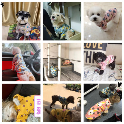 Pet Dog Costume Cute Printed Pet Coat Cotton Soft Pullover Dog Shirt Jacket Sweatshirt Hoodie Cat Clothes Suit Sweater Outfit