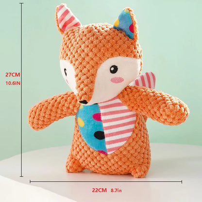 Squeaky Dog Toys for Small Medium Dogs, Elephant Rabbit Fox Plush Dog Chew Toys with Soft Fabric, Puppy Toys to Keep Them Busy