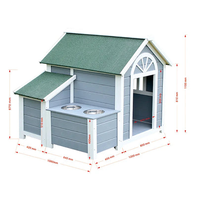 All Seasons Solid Wood Dog House Outdoor Rainproof Outdoor Pet Kennel Large Kennel