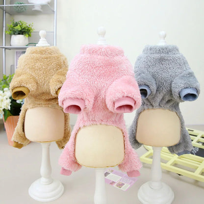 Fleece Pet Clothing Autumn Winter Warm Dog Jumpsuit Pajamas For Small Dogs Bichon Pomeranian Clothes Puppy Dog Cat Overalls Coat
