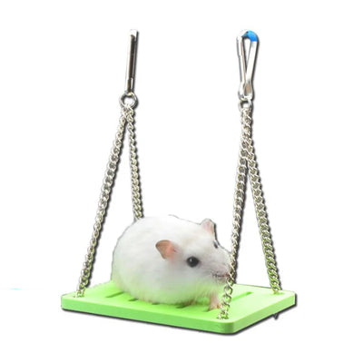 1Pcs  Swing Toy Pet Hamster Toys Hanging Gadget Wooden Cage Accessories Supplies Amuse Mouse Natural Wood Toy for Small Pets