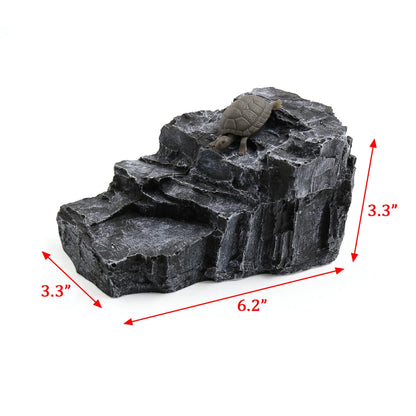 UXCELL Reptile Float Island Turtle Basking Platform Simulated Lawn Aquarium Turtle Ladder Climbing Fish Tank Habitat Accessories